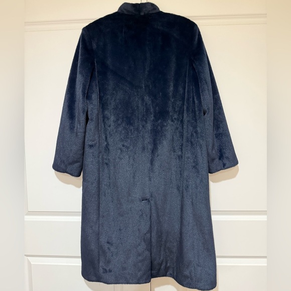 NWT J.Crew Collection Palais Topcoat in brushed Faux Fur Navy SZ 14 BU455 - Picture 7 of 10